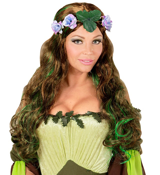 Mother Nature Wig With Flower Headband In Polybag