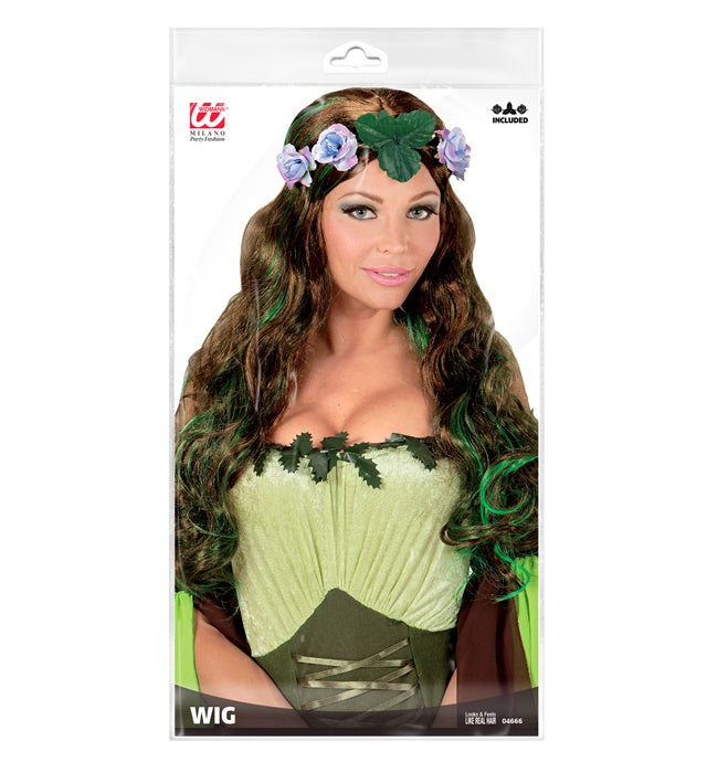 Mother Nature Wig With Flower Headband In Polybag