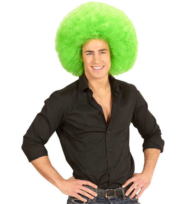 Top Quality Green Oversized Afro Wig In Polybag