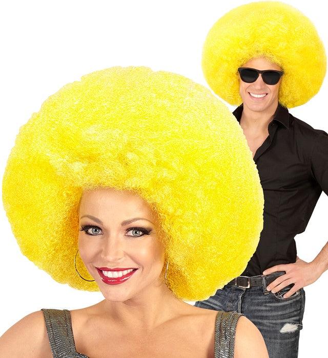 Top Quality Yellow Oversized Afro Wig In Polybag