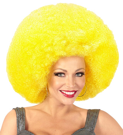 Top Quality Yellow Oversized Afro Wig In Polybag