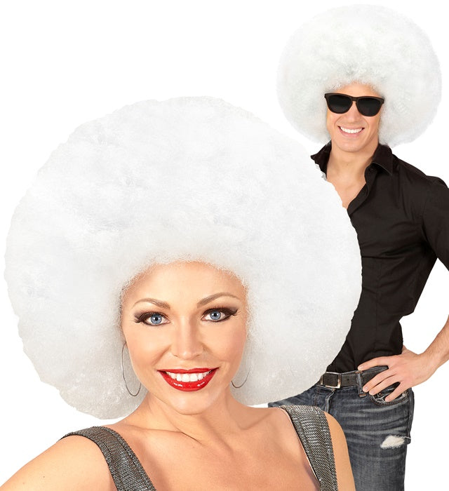 Top Quality White Oversized Afro Wig In Polybag