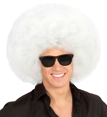 Top Quality White Oversized Afro Wig In Polybag
