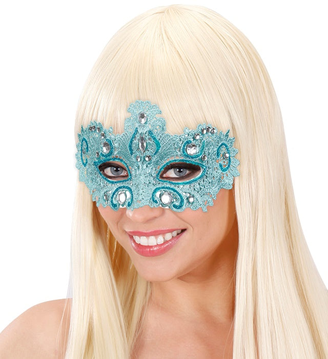 Azure Noblesse Lace Eyemask Decorated  & Gems