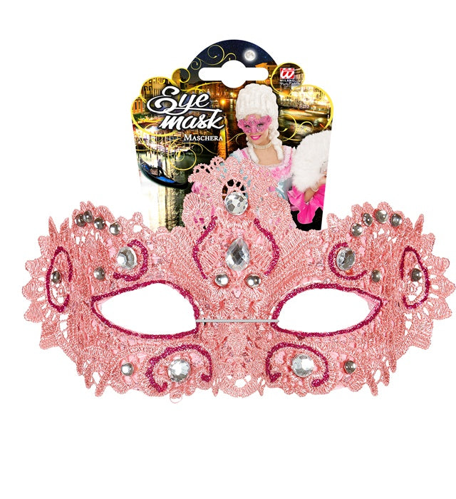 Pink Noblesse Lace Eyemask Decorated  & Gems