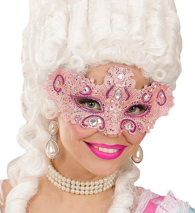 Pink Noblesse Lace Eyemask Decorated  & Gems
