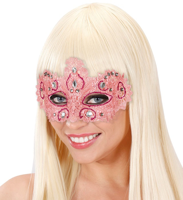 Pink Noblesse Lace Eyemask Decorated  & Gems