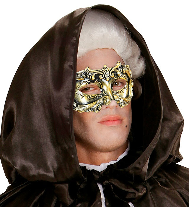 Deluxe Bronze Baroque Colombina Mask With Strass