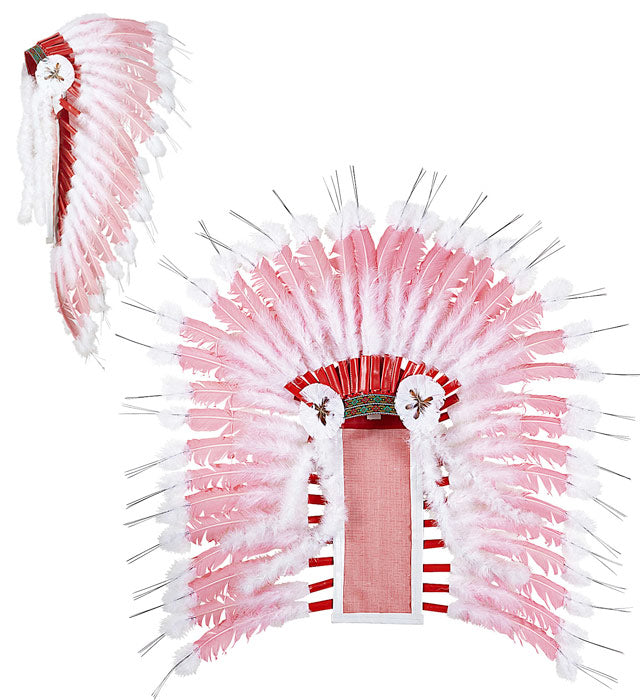Deluxe Pink Indian Headdress Withmarabou