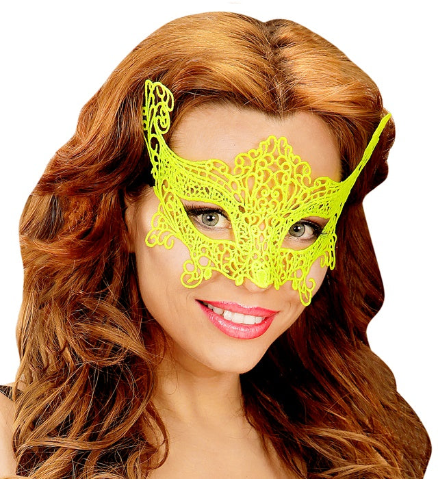 Neon Yellow Lace Eyemask