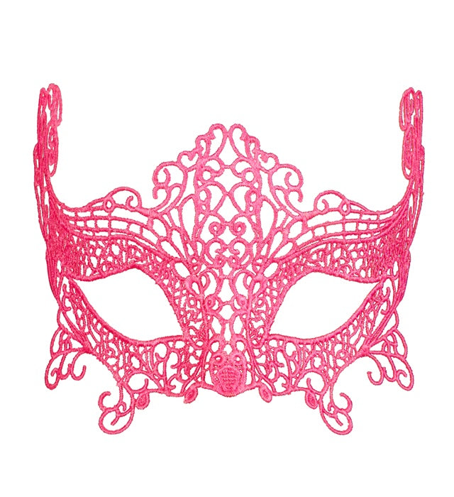 Neon Pink Lace Eyemask