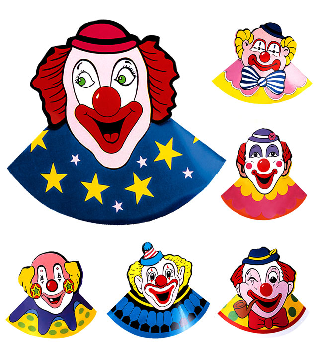 Set Of 6 Clown Hats