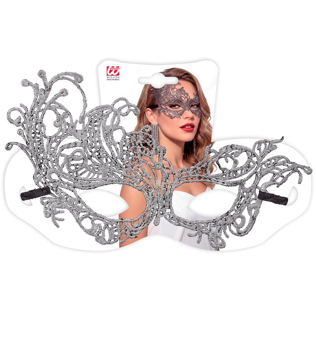 Antique Silver Baroque Lace Eyemask
