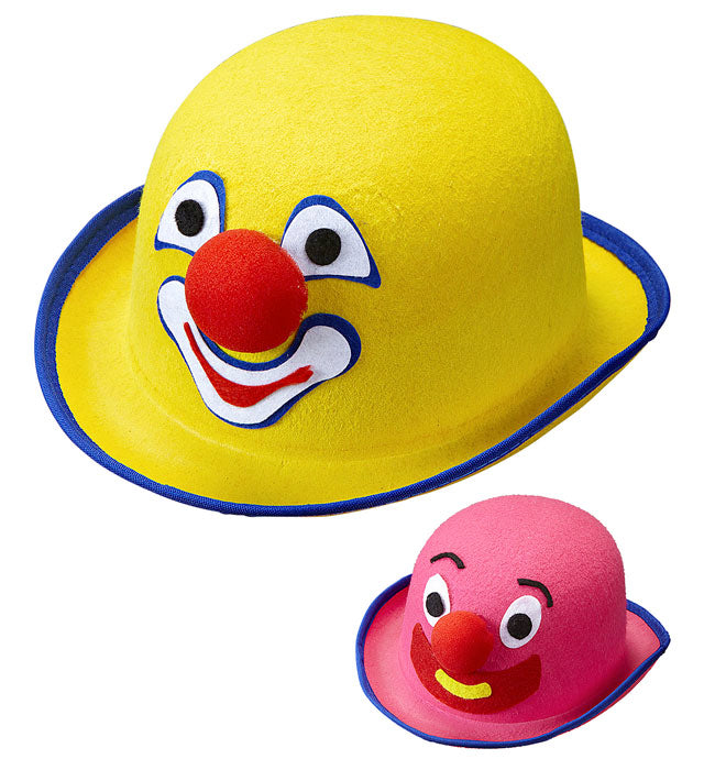 Felt Clown Bowler Pink & Yellow Assorted