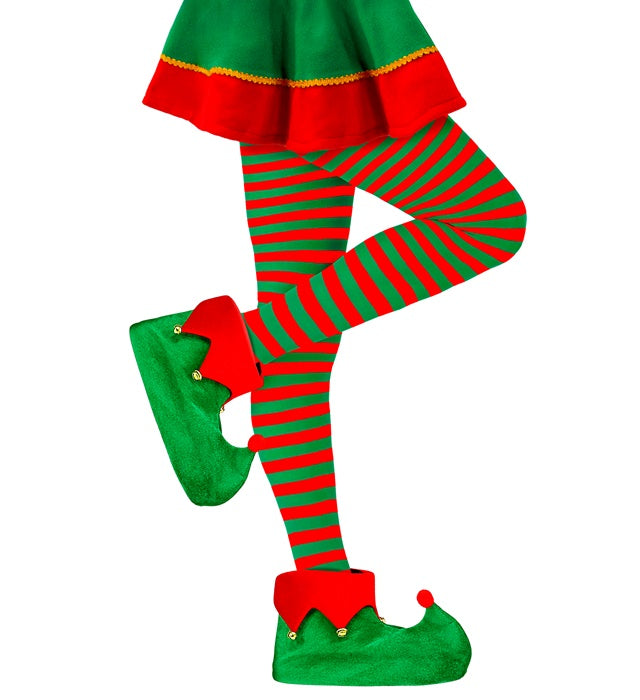Green-Red Striped Pantyhose 70 Den
