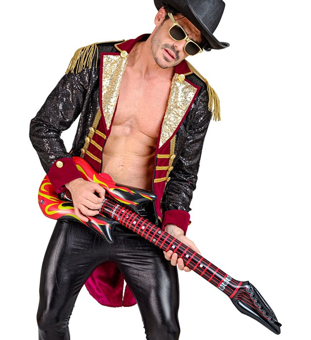 Inflatable Rockstar Guitar With Flames 105 Cm