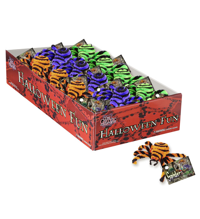 12 Spiders 15 Cm - In Display Box - 3 Colors Ass.