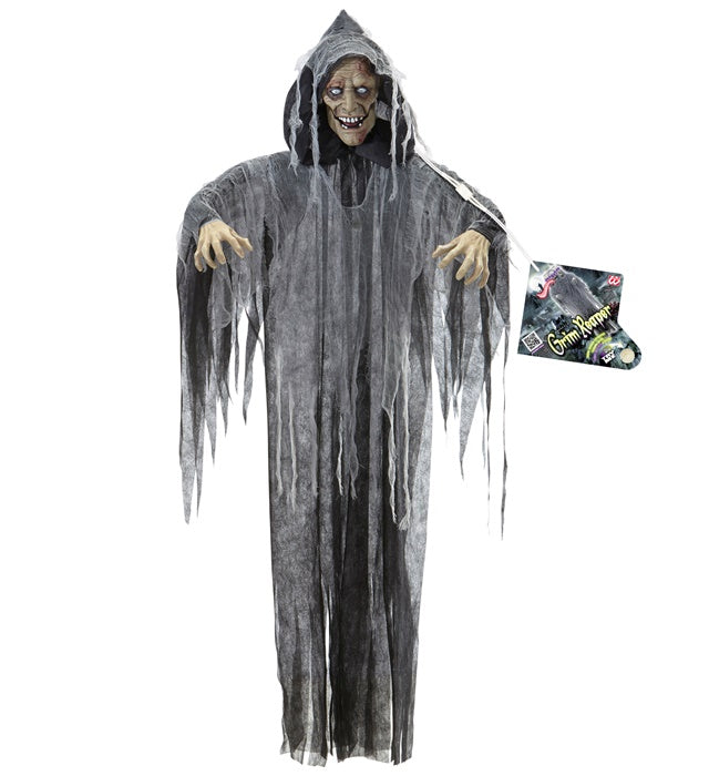 Sound Sensor Activated Talking Zombie With Moving Jaw & Light Up Eyes 160 Cm - Speaks 3 Different Rhymes 