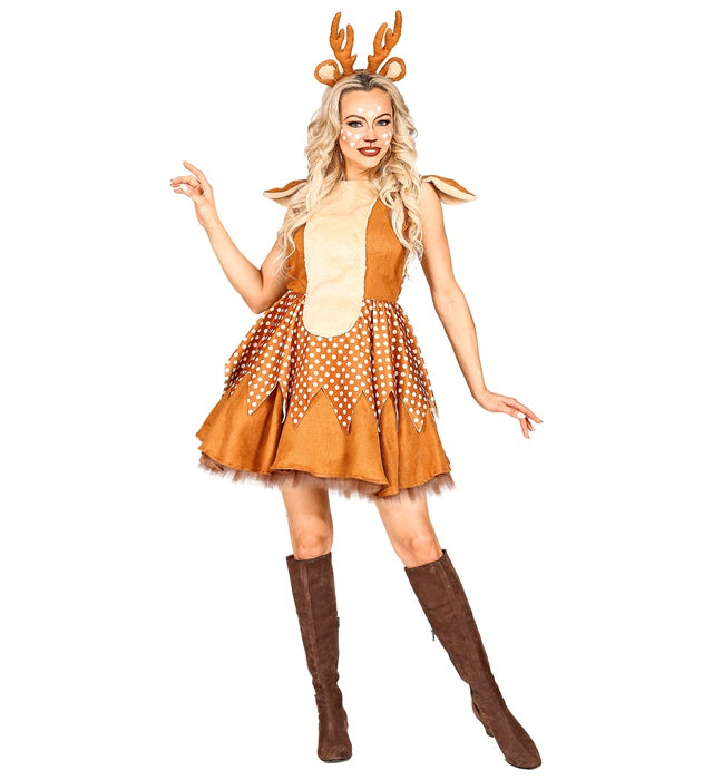 Reindeer  Dress With Petticoat, Headpiece 