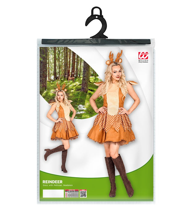 Reindeer  Dress With Petticoat, Headpiece 