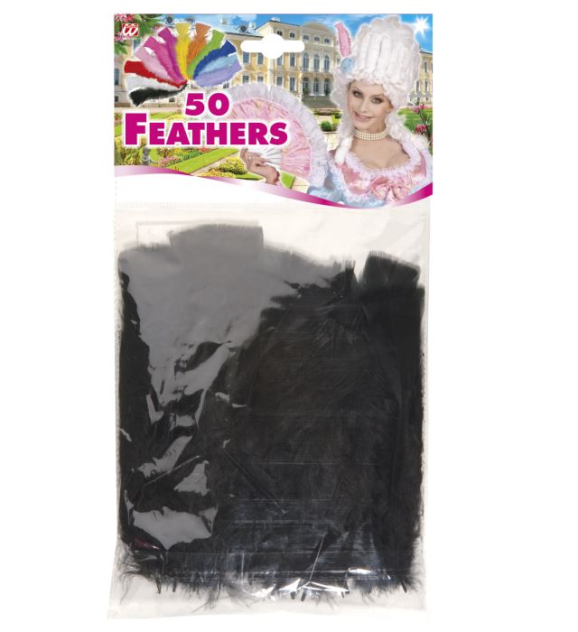 50 Feathers Black - Abt. 10 Cm