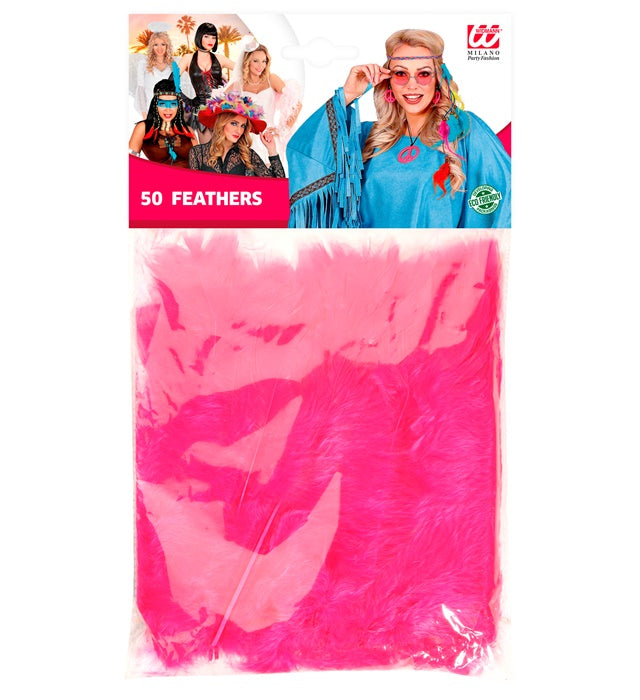 50 Feathers Hot Pink - Abt. 10 Cm