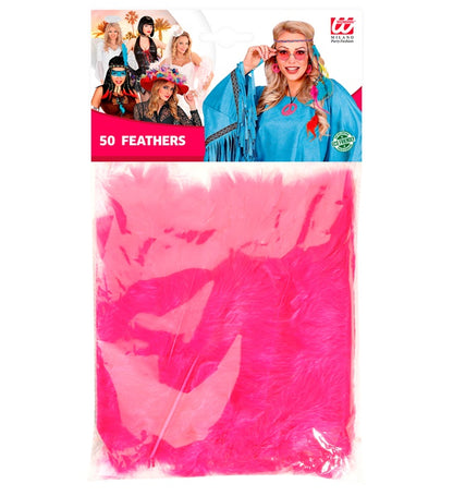 50 Feathers Hot Pink - Abt. 10 Cm