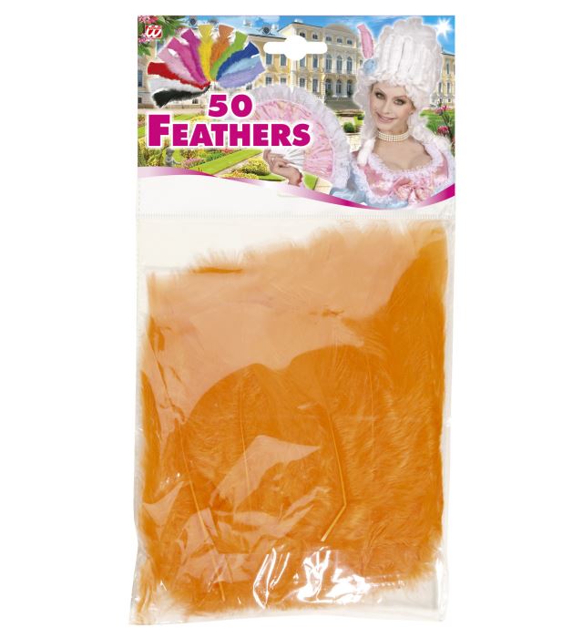 50 Feathers Orange - Abt. 10 Cm