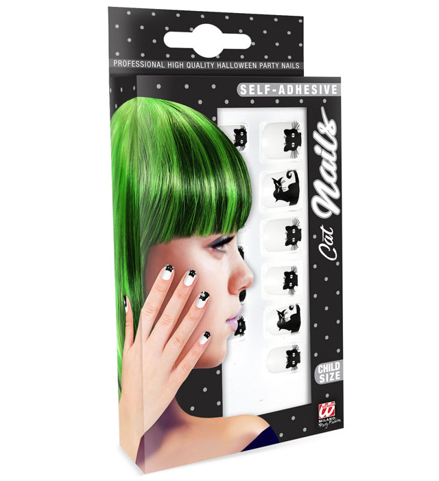 Set Of 12 Self-Adhesive Cat Nails Child Size