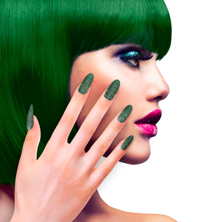 Set Of 12 Self-Adhesive Emerald Y Nails