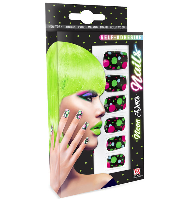 Set Of 12 Self-Adhesive Neon Dotsnails