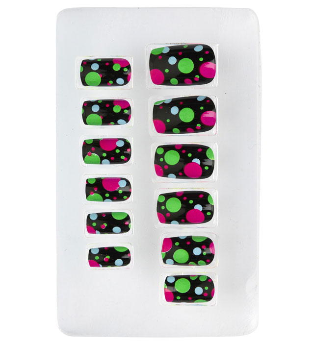 Set Of 12 Self-Adhesive Neon Dotsnails