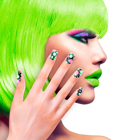 Set Of 12 Self-Adhesive Neon Dotsnails