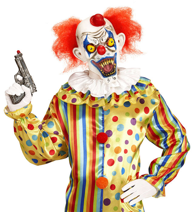 Killer Clown Mask With Hair & Mini Hat