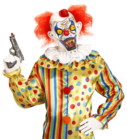 Killer Clown Mask With Hair & Mini Hat