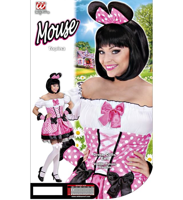 Pink Mouse  Dress, Cuffs, Ears 