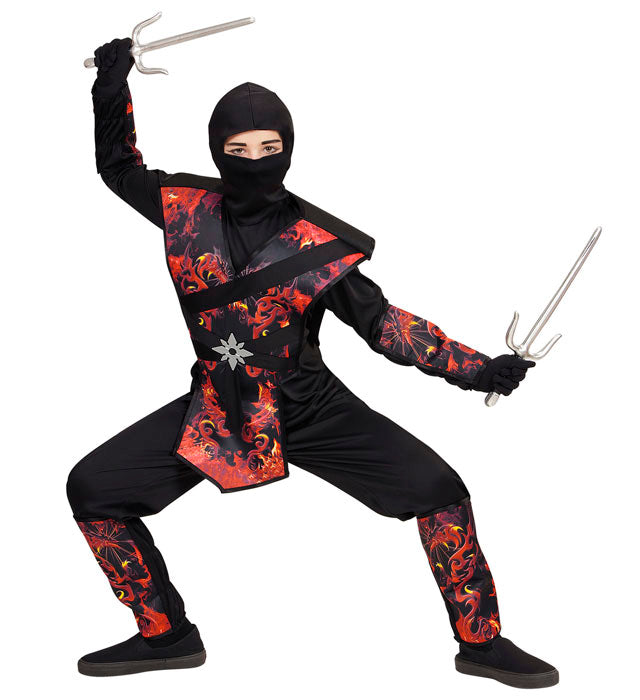 Flaming Dragon Ninja  Overalls With Armour, Mask 