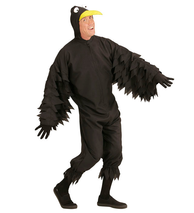Crow  Hooded Jumpsuit With Mask 