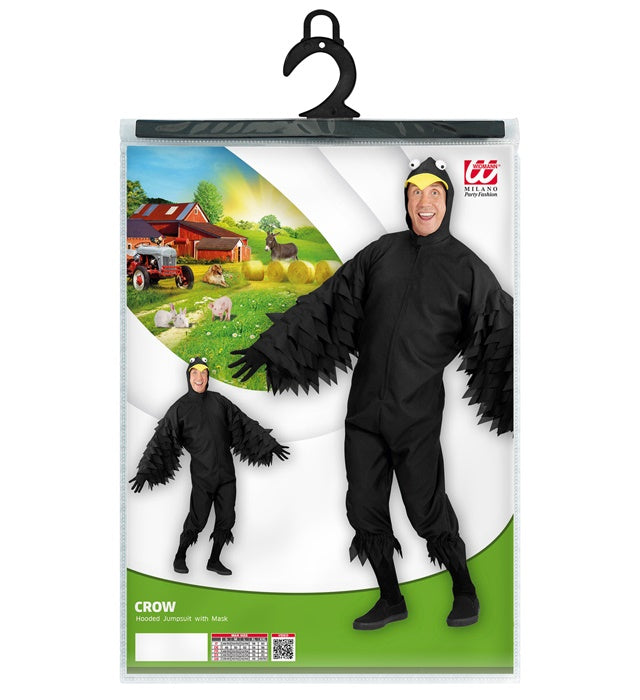 Crow  Hooded Jumpsuit With Mask 