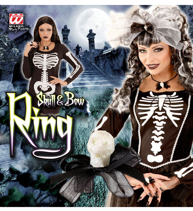  Skull & Bow Ring