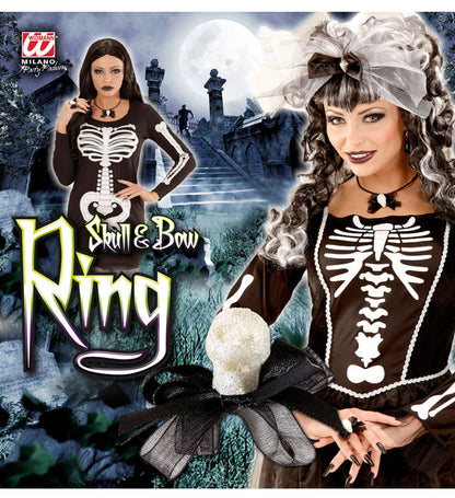  Skull & Bow Ring