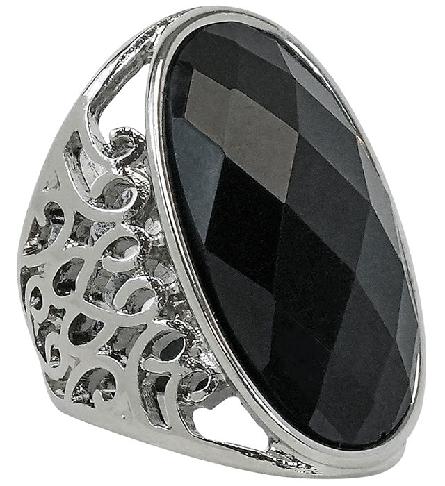 Black Gem Gothic Ring