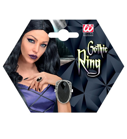 Black Gem Gothic Ring