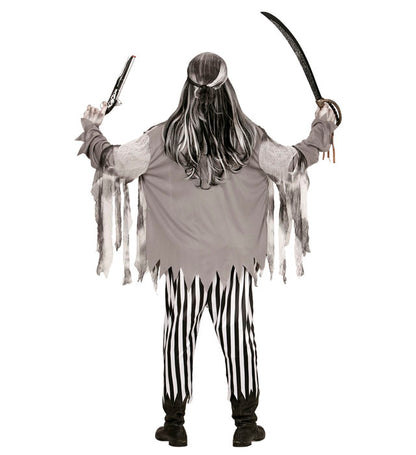 Ghost Ship Pirate  Shirt With Bone Chest, Jacket, Pants, Bandana, Eye-Patch 