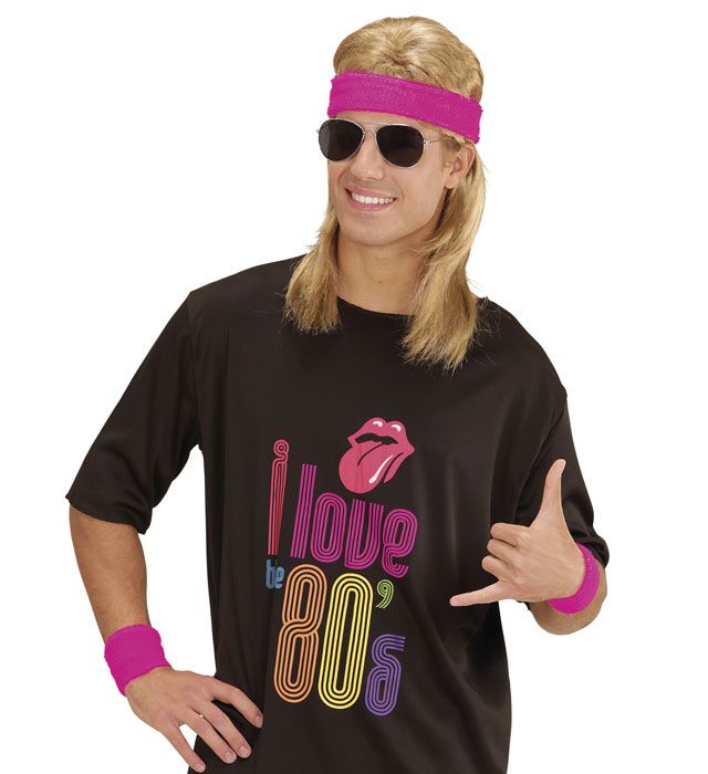 Neon Pink Sweatbands Set  Headband And 2 Wristbands 