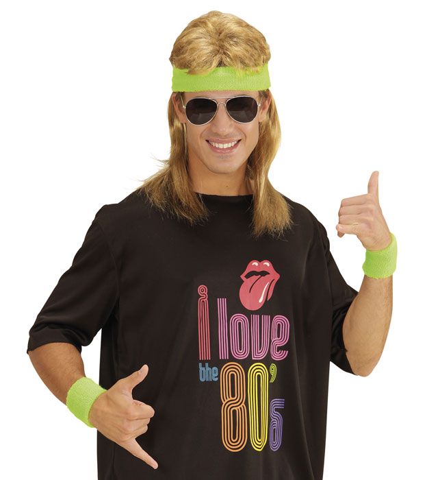 Neon Green Sweatbands Set  Headband And 2 Wristbands 