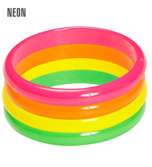 Set Of 4 Neon Bracelets