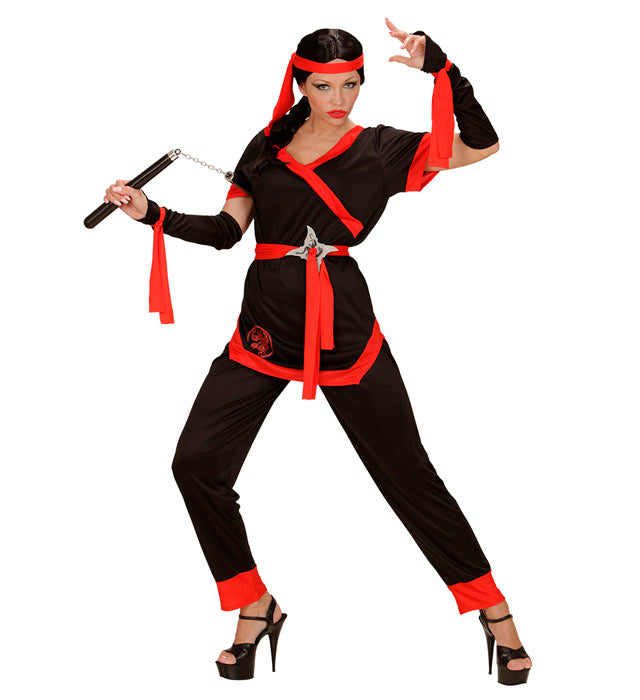 Ninja Girl  Coat, Pants, Belt, Fingerless Gloves, Ties, Headband 