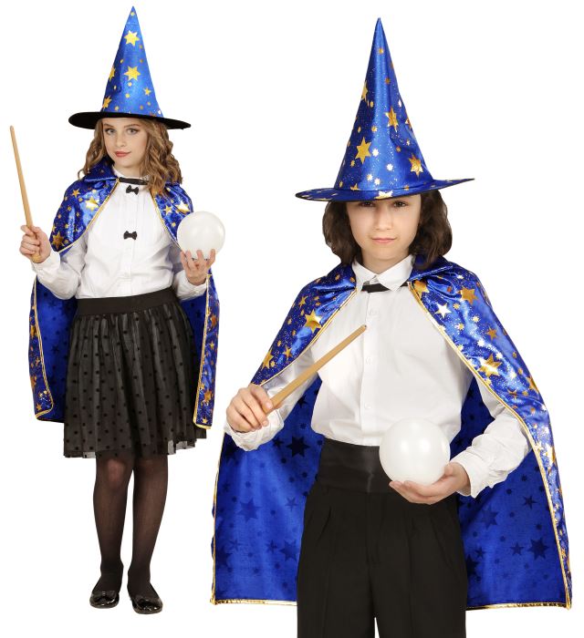 Wizard  Cape, Hat  - 70 Cm