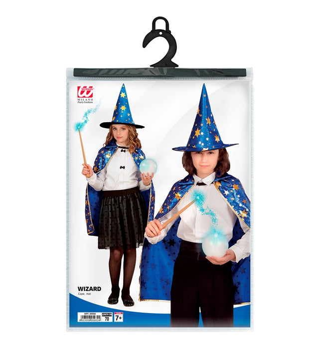 Wizard  Cape, Hat  - 70 Cm
